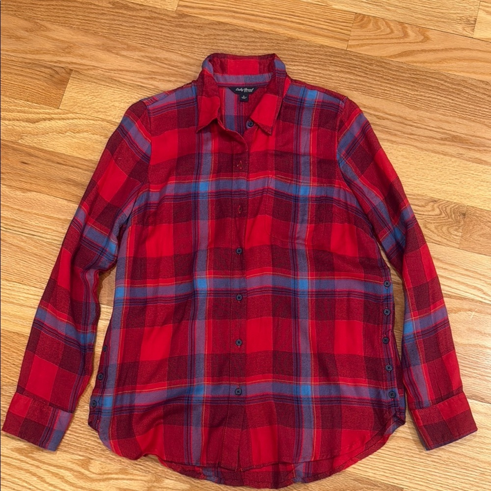 Lucky Brand women’s Red Plaid Shirt size S